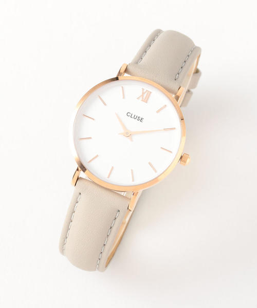 CLUSE(クルース)の「<CLUSE>∴レザー 33mmフェイスウォッチ(アナログ腕時計・レディース・ブラック/ライトグレー/ブラウン/ベージュ・FREE)」の5枚目の写真