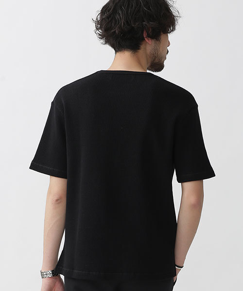 NANO universe（ナノユニバース）の「ヘビーワッフルTシャツ（Tシャツ/カットソー・メンズ・ホワイト/ブラック/カーキ/チャコール・SMALL/MEDIUM/X-LARGE/LARGE）」の6枚目の写真