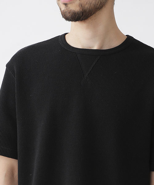 NANO universe（ナノユニバース）の「ヘビーワッフルTシャツ（Tシャツ/カットソー・メンズ・ホワイト/ブラック/カーキ/チャコール・SMALL/MEDIUM/X-LARGE/LARGE）」の7枚目の写真