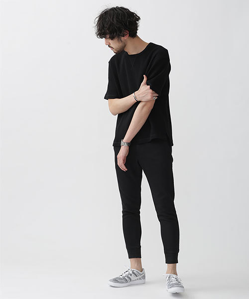 NANO universe（ナノユニバース）の「ヘビーワッフルTシャツ（Tシャツ/カットソー・メンズ・ホワイト/ブラック/カーキ/チャコール・SMALL/MEDIUM/X-LARGE/LARGE）」の9枚目の写真