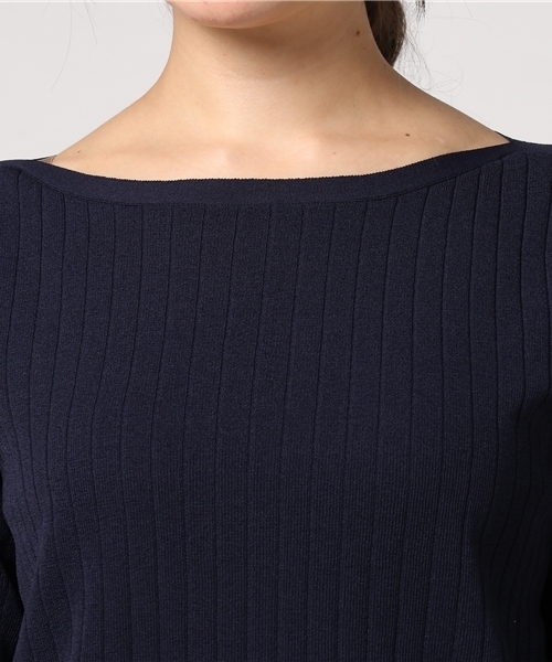 22 OCTOBRE（ヴァンドゥ－オクトーブル）の「ファインワイドリブニット（ニット/セーター・レディース・ホワイト/ピンク/ネイビー/ブルー・2/4）」の8枚目の写真