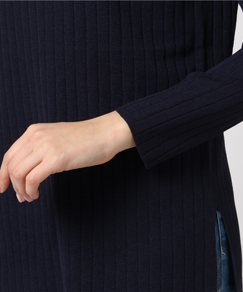 22 OCTOBRE（ヴァンドゥ－オクトーブル）の「ファインワイドリブニット（ニット/セーター・レディース・ホワイト/ピンク/ネイビー/ブルー・2/4）」の9枚目の写真