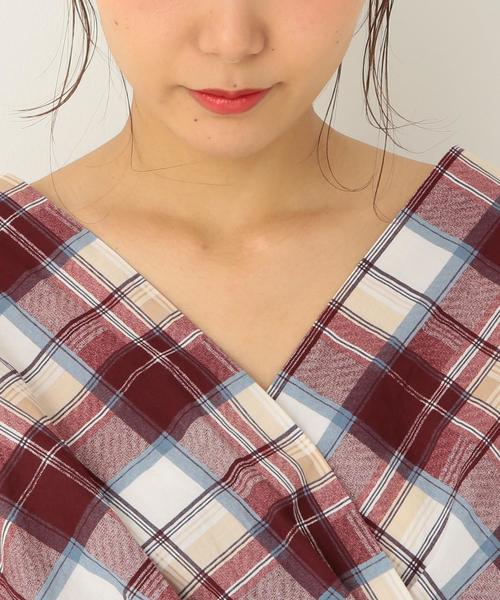 Another Edition（アナザーエディション）の「チェックプリントカシュクール ◆（シャツ/ブラウス・レディース・ワインレッド/ネイビー・FREE）」の16枚目の写真
