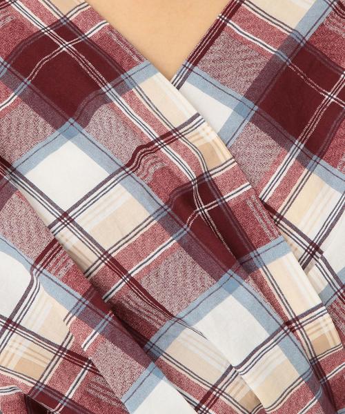 Another Edition（アナザーエディション）の「チェックプリントカシュクール ◆（シャツ/ブラウス・レディース・ワインレッド/ネイビー・FREE）」の17枚目の写真