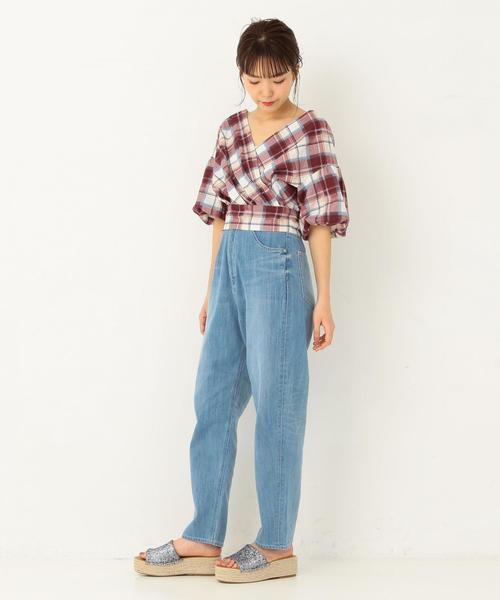 Another Edition（アナザーエディション）の「チェックプリントカシュクール ◆（シャツ/ブラウス・レディース・ワインレッド/ネイビー・FREE）」の11枚目の写真