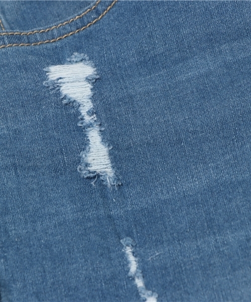 Honeys（ハニーズ）の「カットオフ ダメージスキニーパンツ（デニムパンツ・レディース・ライトインディゴブルー/インディゴブルー/ブルー・S/L/M）」の7枚目の写真