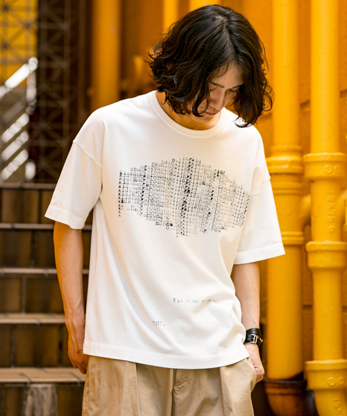 WORK NOT WORK URBAN RESEARCH(ワークノットワークアーバンリサーチ)の「WORK NOT WORK 強撚天竺ビッグプリントTシャツ #1(Tシャツ/カットソー・メンズ・ホワイト・SMALL/LARGE/MEDIUM)」の1枚目の写真