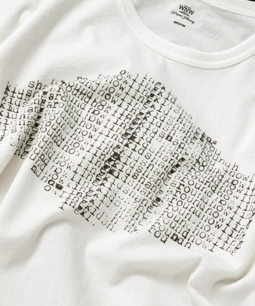 WORK NOT WORK URBAN RESEARCH(ワークノットワークアーバンリサーチ)の「WORK NOT WORK 強撚天竺ビッグプリントTシャツ #1(Tシャツ/カットソー・メンズ・ホワイト・SMALL/LARGE/MEDIUM)」の6枚目の写真