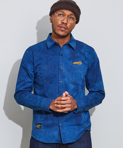 ANCHOR(アンカー)の「Dye color Work shirt(シャツ/ブラウス・メンズ・ライトブルー/ダークブルー・MEDIUM/LARGE)」の2枚目の写真