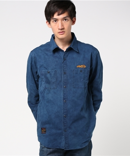 ANCHOR(アンカー)の「Dye color Work shirt(シャツ/ブラウス・メンズ・ライトブルー/ダークブルー・MEDIUM/LARGE)」の9枚目の写真