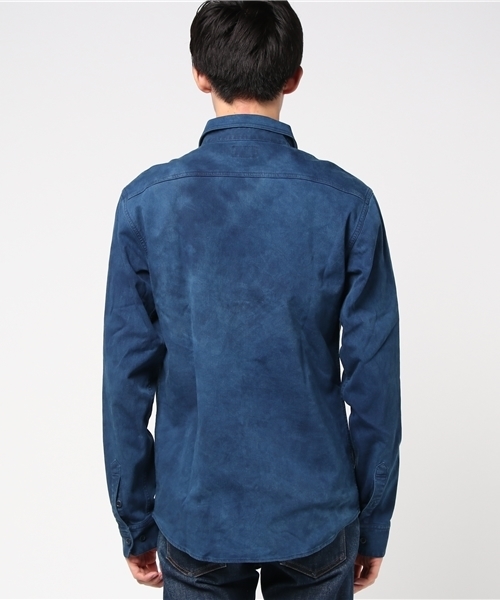 ANCHOR(アンカー)の「Dye color Work shirt(シャツ/ブラウス・メンズ・ライトブルー/ダークブルー・MEDIUM/LARGE)」の4枚目の写真