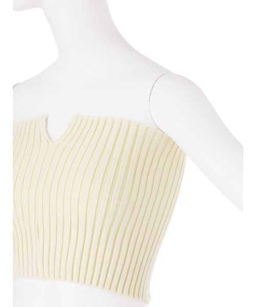 MURUA（ムルーア）の「センタースリットニットベアＴＯＰＳ（その他トップス・レディース・アイボリー/ブラック/マスタード・FREE）」の9枚目の写真