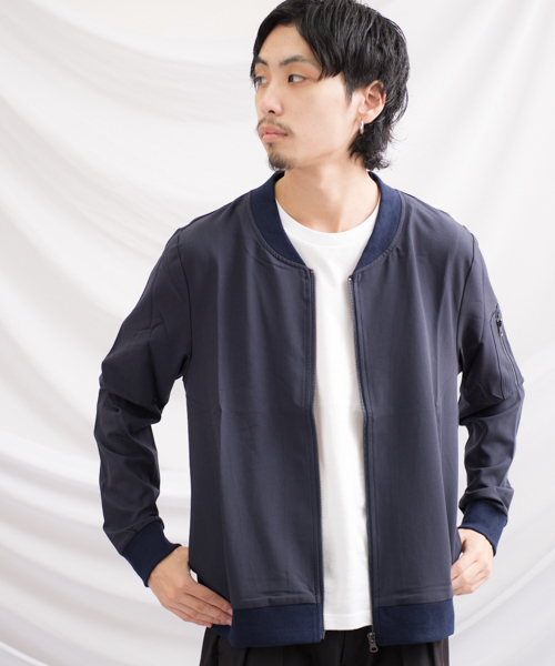 GGD SELECT(ジージーディー セレクト)の「GGD SELECT / TRジャージ ストレッチMA-1 フライトジャケット(MA-1・メンズ・ネイビー/チャコールグレー/ブラック/グレー・M/L/XL)」の19枚目の写真