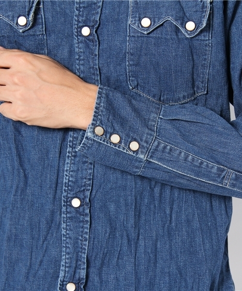 BEAMS（ビームス）の「orslow / WESTERN SHIRTS denim used（シャツ/ブラウス・メンズ・ブルー・M(2)/L(3)）」の2枚目の写真