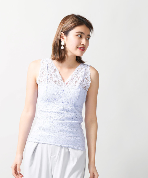 WEGO(ウィゴー)の「WEGO/カップインレースタンクトップ(タンクトップ・レディース・ブラック/ライトグレー/アイボリー/サックスブルー/ライトピンク/ホワイト/マスタード/ピンク/ダークオレンジ・FREE)」の22枚目の写真