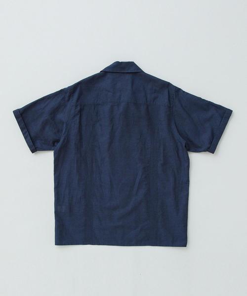 Steven Alan（スティーブンアラン）の「＜Steven Alan＞ C/L SLUB CUBA SHIRT-BOLD/キューバシャツ（シャツ/ブラウス・メンズ・ネイビー/ブラウン/ホワイト・SMALL/MEDIUM/LARGE/X-LARGE）」の5枚目の写真