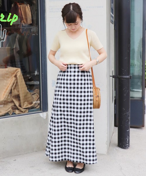 SLOBE IENA（スローブイエナ）の「コットンVネックリブ5分袖ニット◆（ニット/セーター・レディース・ホワイト/ブラック/サックスブルー/ピンク・FREE）」の17枚目の写真