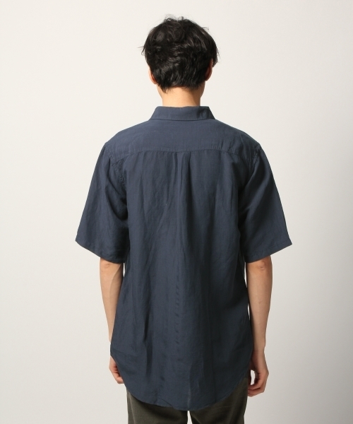 GLOBAL WORK（グローバルワーク）の「リネンレギュラーシャツ半袖/789408（シャツ/ブラウス・メンズ・ホワイト/ネイビー/オレンジ/ライトグリーン/ライトパープル・SMALL/MEDIUM/LARGE/X-LARGE）」の15枚目の写真