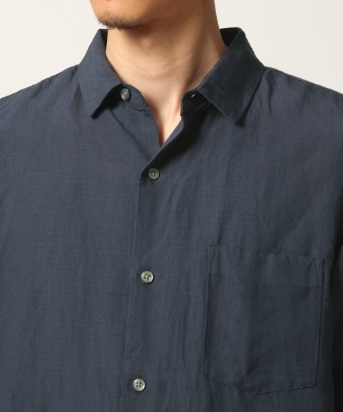 GLOBAL WORK（グローバルワーク）の「リネンレギュラーシャツ半袖/789408（シャツ/ブラウス・メンズ・ホワイト/ネイビー/オレンジ/ライトグリーン/ライトパープル・SMALL/MEDIUM/LARGE/X-LARGE）」の16枚目の写真