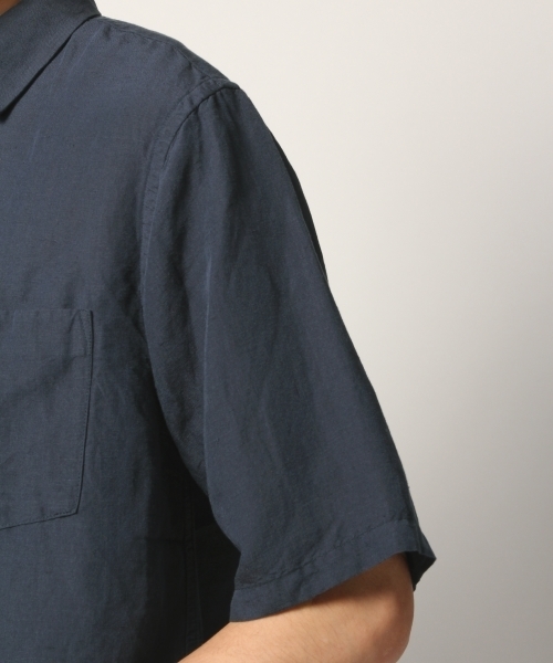 GLOBAL WORK（グローバルワーク）の「リネンレギュラーシャツ半袖/789408（シャツ/ブラウス・メンズ・ホワイト/ネイビー/オレンジ/ライトグリーン/ライトパープル・SMALL/MEDIUM/LARGE/X-LARGE）」の17枚目の写真