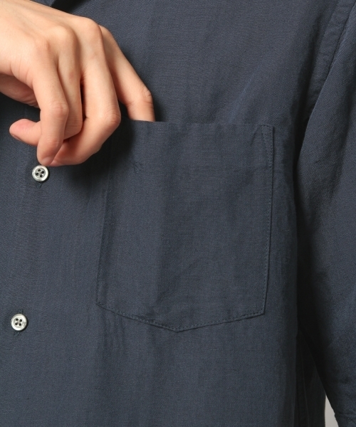 GLOBAL WORK（グローバルワーク）の「リネンレギュラーシャツ半袖/789408（シャツ/ブラウス・メンズ・ホワイト/ネイビー/オレンジ/ライトグリーン/ライトパープル・SMALL/MEDIUM/LARGE/X-LARGE）」の18枚目の写真