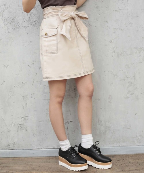 one after another NICE CLAUP（ワンアフターアナザーナイスクラップ）の「アウトポケット 台形スカート（スカート・レディース・アイボリー/ブラック/ベージュ/ネイビー/ブラウン・FREE）」の12枚目の写真