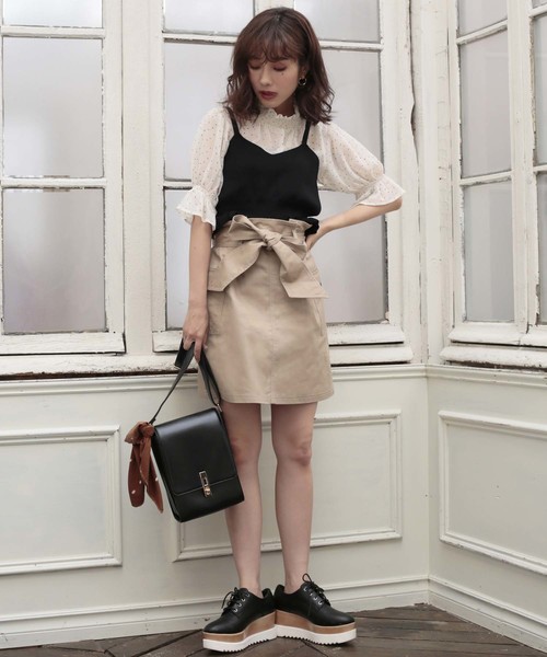 one after another NICE CLAUP（ワンアフターアナザーナイスクラップ）の「アウトポケット 台形スカート（スカート・レディース・アイボリー/ブラック/ベージュ/ネイビー/ブラウン・FREE）」の17枚目の写真