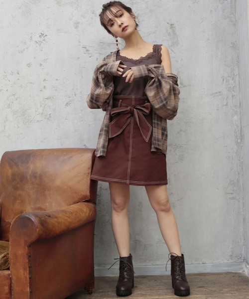 one after another NICE CLAUP（ワンアフターアナザーナイスクラップ）の「アウトポケット 台形スカート（スカート・レディース・アイボリー/ブラック/ベージュ/ネイビー/ブラウン・FREE）」の21枚目の写真