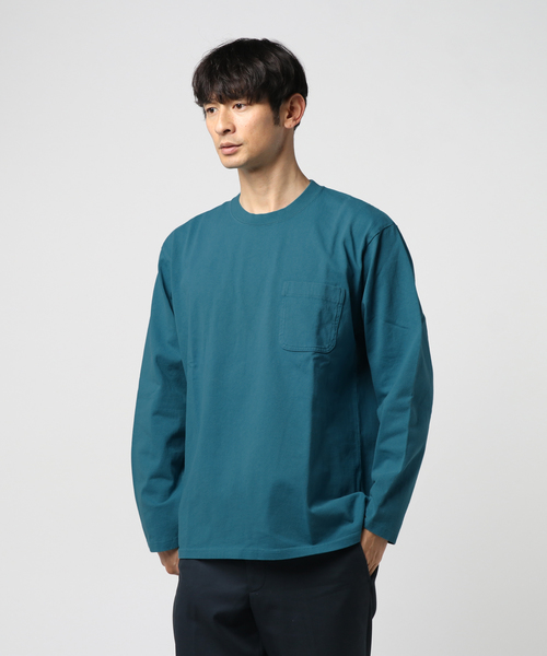 THE NORTH FACE（ザノースフェイス）の「ザ・ノース・フェイス メンズ ユーズド加工Tシャツ / ロングスリーブガーメントダイヘビーコットンティー（Tシャツ/カットソー・メンズ・セージグリーン/タン/ネイビー/オレンジ/ダークグリーン/ブラック/カーキ・MEDIUM/SMALL/LARGE/X-LARGE）」の4枚目の写真