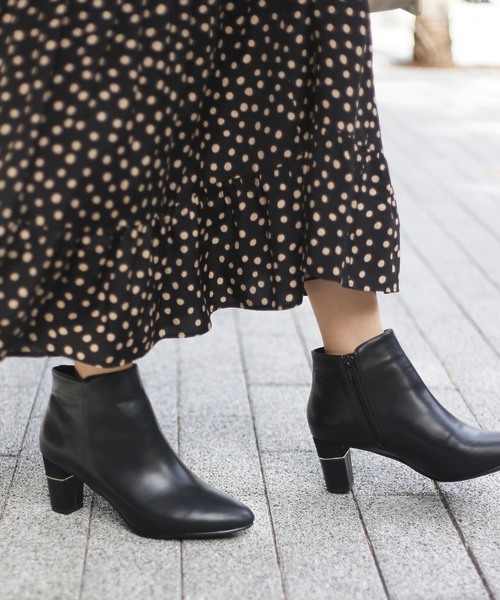 LE TALON（ルタロン）の「6cmハイショクヒールショートブーツ◆（ブーツ・レディース・ブラック/ボルドー/ウッド/ブラック系その他/キャメル・SMALL/MEDIUM/LARGE/X-LARGE）」の2枚目の写真