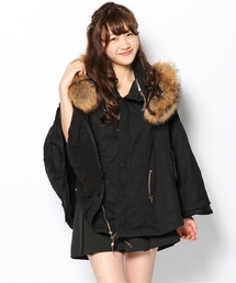 【希少】GOA　 ゴア　ミリタリーポンチョ　ラクーンファーフード付きポンチョ 希少】GOA ゴア ミリタリーポンチョ ラクーンファーフード付きポンチョ