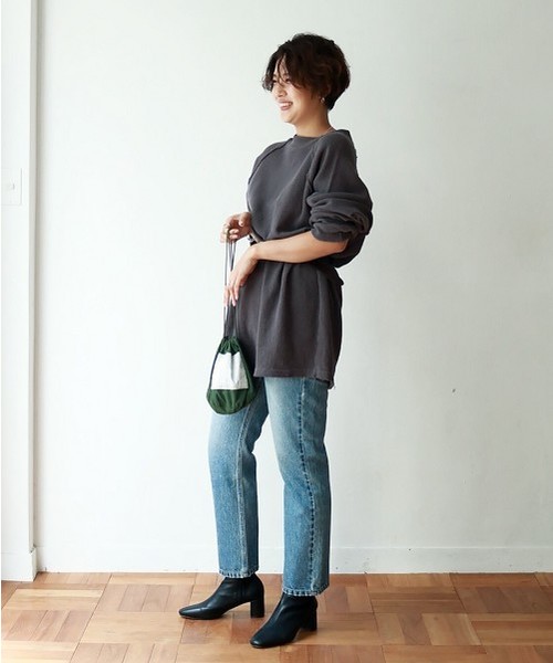 TODAYFUL（トゥデイフル）の「ワッフルラグラントップス（Tシャツ/カットソー・レディース・チャコールグレー/アイボリー・FREE）」の7枚目の写真