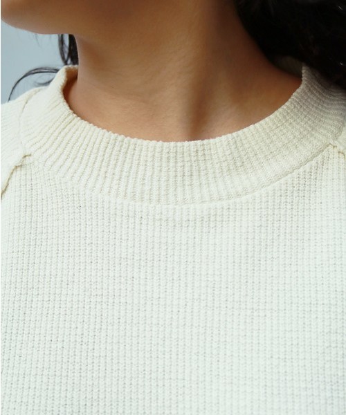 TODAYFUL（トゥデイフル）の「ワッフルラグラントップス（Tシャツ/カットソー・レディース・チャコールグレー/アイボリー・FREE）」の10枚目の写真