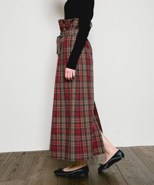カレンソロジー 2024SS　ロングチェックスカート Curensology（カレンソロジー）の「Curensology(カレンソロジー