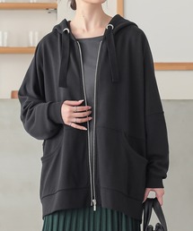 『配色リボンスウェットパーカー』