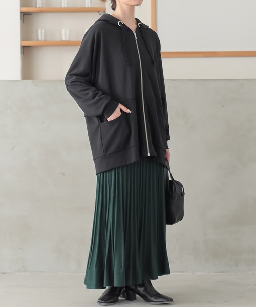 osharewalker(オシャレウォーカー)の「『配色リボンスウェットパーカー』(パーカー・レディース・ブラック/杢グレー/カーキ/オートミール・FREE)」の13枚目の写真