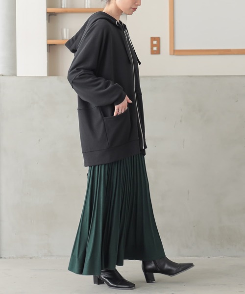 osharewalker(オシャレウォーカー)の「『配色リボンスウェットパーカー』(パーカー・レディース・ブラック/杢グレー/カーキ/オートミール・FREE)」の14枚目の写真