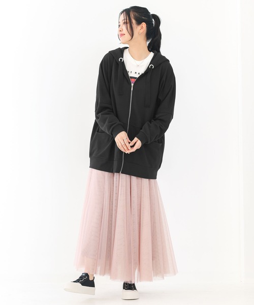 osharewalker(オシャレウォーカー)の「『配色リボンスウェットパーカー』(パーカー・レディース・ブラック/杢グレー/カーキ/オートミール・FREE)」の18枚目の写真