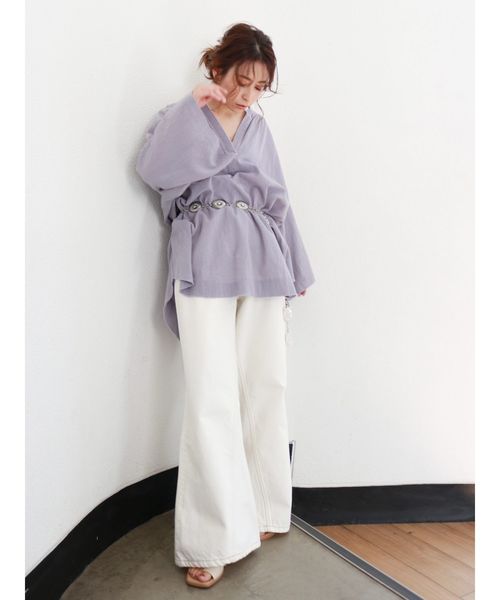 Ungrid（アングリッド）の「コットンガーゼスキッパーブラウス（シャツ/ブラウス・レディース・オフホワイト/イエロー/ブルー・FREE）」の4枚目の写真