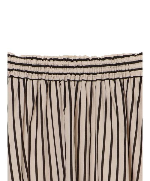 YECCA VECCA(イェッカヴェッカ)の「ストライプ柄ギャザ-スカ-ト(スカート・レディース・ブラック/グリーン・FREE)」の15枚目の写真