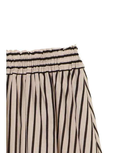 YECCA VECCA(イェッカヴェッカ)の「ストライプ柄ギャザ-スカ-ト(スカート・レディース・ブラック/グリーン・FREE)」の16枚目の写真