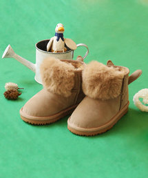 menue（メヌエ）の「ファー アニマル デザイン 耳付き キッズムートン ブーツ（ブーツ）」
