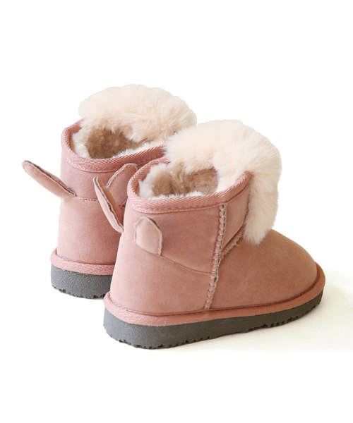 menue(メヌエ)の「ファー アニマル デザイン 耳付き キッズムートン ブーツ(ブーツ・キッズ・チャコールグレー/ベージュ/ネイビー/スモークピンク・15.0cm/16.0cm/17.0cm/18.0cm/19.0cm/20.0cm)」の9枚目の写真