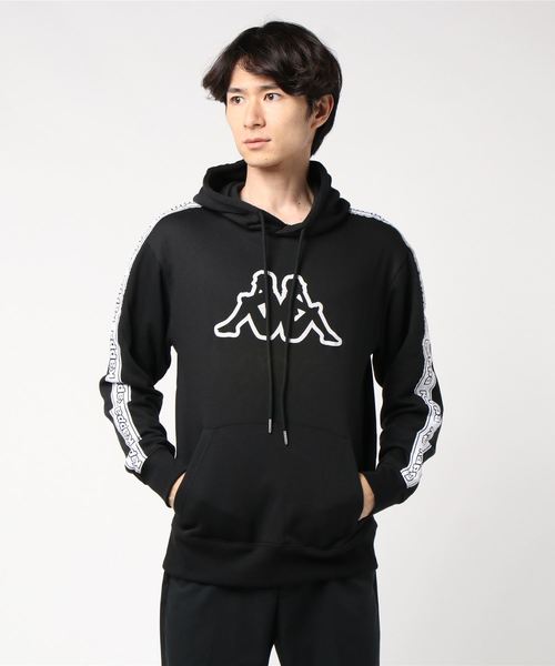 Kappa（カッパ）の「∴WEGO/Kappa別注テープロゴプルパーカー（パーカー・メンズ・ブラック/イエロー系その他/オレンジ系その他・MEDIUM/LARGE）」の8枚目の写真