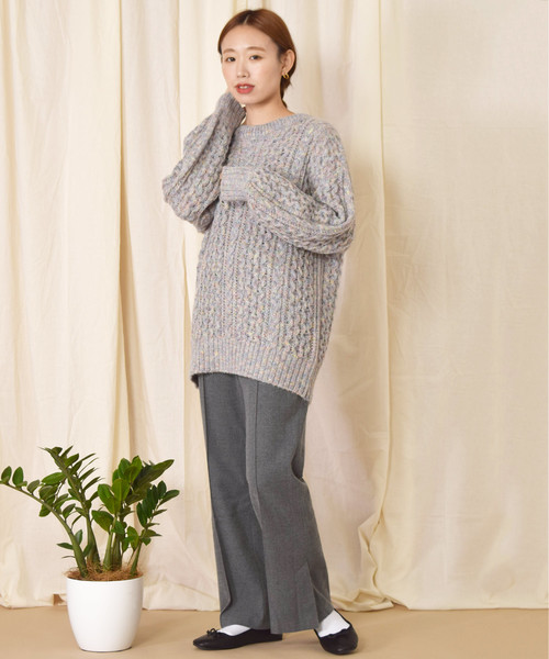 w closet（ダブルクローゼット）の「ステッチ入りセミフレアパンツ（その他パンツ・レディース・アイボリー/トップグレー/ピンク系その他・FREE）」の4枚目の写真