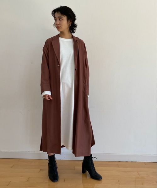 【カグレ別注】エンリカ リネンコート 羽織 ナチュラル S ショップコート カグレ別注】エンリカ リネンコート 羽織 ナチュラル S ショップ
