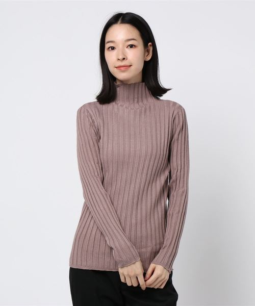 archives（アルシーヴ）の「ワイドリブボトルネックニットトップス（ニット/セーター・レディース・ブラウン/ブルー/アイボリー/ピンクベージュ/オレンジ/ブラック・MEDIUM）」の6枚目の写真