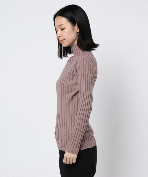 archives（アルシーヴ）の「ワイドリブボトルネックニットトップス（ニット/セーター・レディース・ブラウン/ブルー/アイボリー/ピンクベージュ/オレンジ/ブラック・MEDIUM）」の8枚目の写真