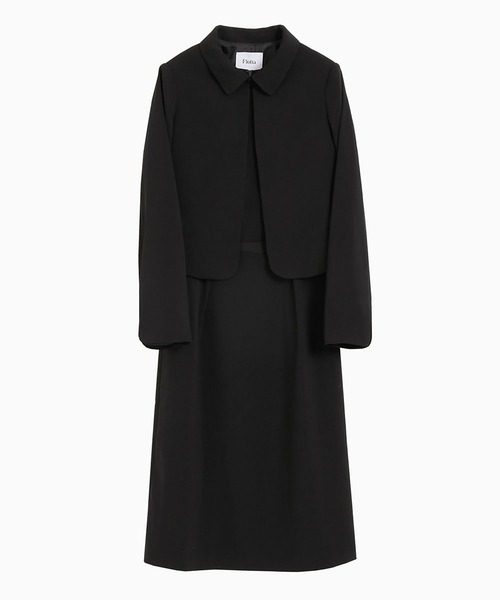 Flolia(フロリア)の「【喪服 礼服】ステンカラージャケット ミディアム丈Aラインワンピース セットアップ スーツ ブラックフォーマル マタニティ 妊婦 七五三 ママ 母親【洗える】(スーツセット・レディース・ブラック・XS/S/M/L/2L/3L/4L/5L/6L/7L/8L)」の10枚目の写真