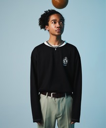 EMMA CLOTHES | ポンチローマ オーバーサイズ 切り替え Footballロゴカットソー L/S (EMMA CLOTHES)(Tシャツ/カットソー)